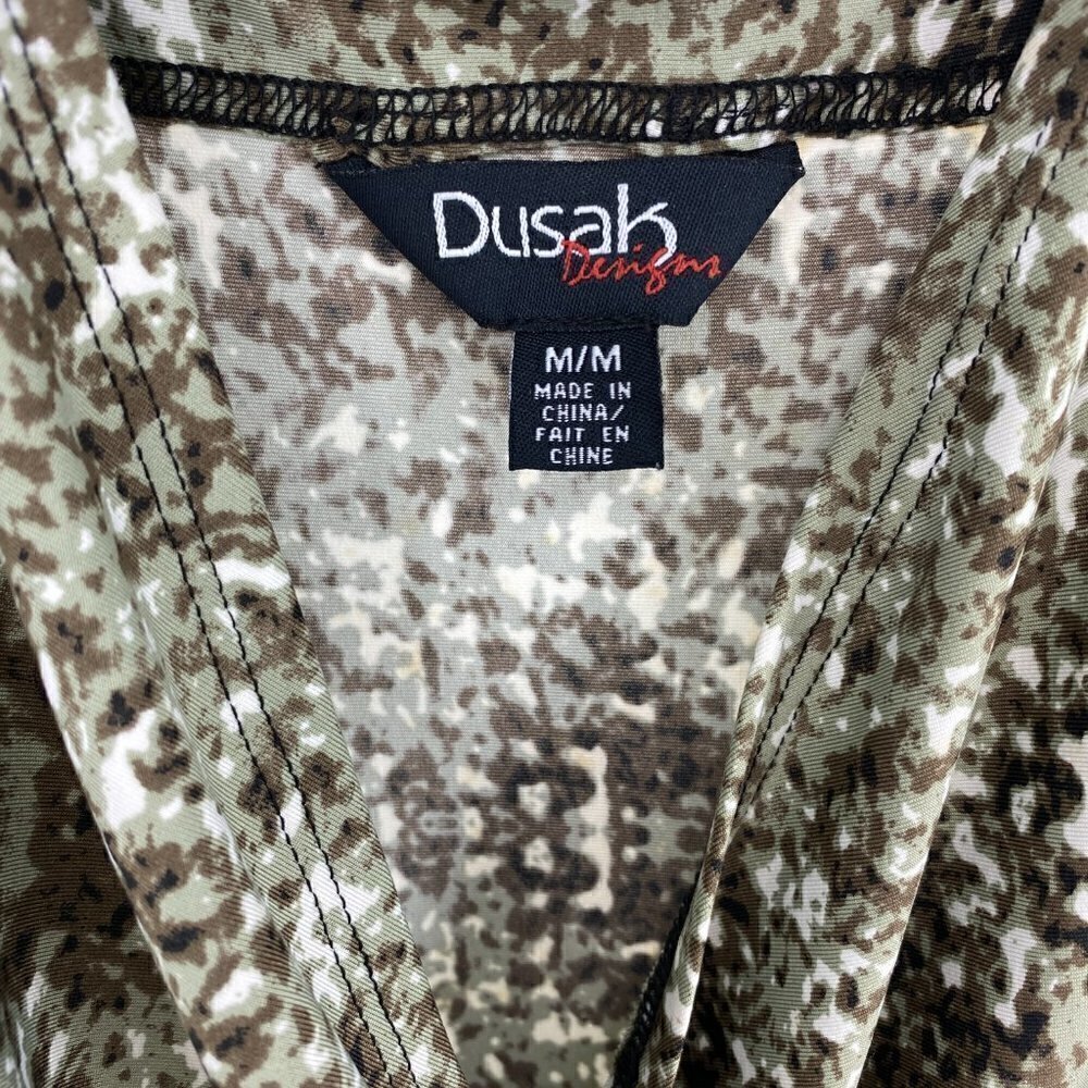 Dusak Faux Wrap Ruche Waist Knee Length Dress Sz M - Picture 11 of 12